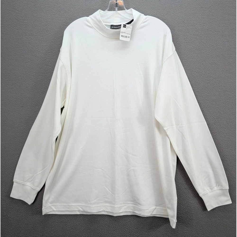 St. John's Bay Top Women's Size XL White Mock Neck Long‎ Sleeve Pullover 2pcs - Picture 2 of 11